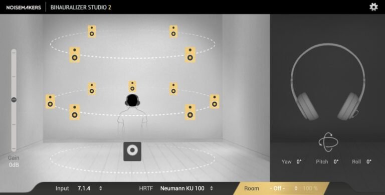 Immersive speaker array folding into headphones for noisemakers binauralizer studio 2, Srutio Social